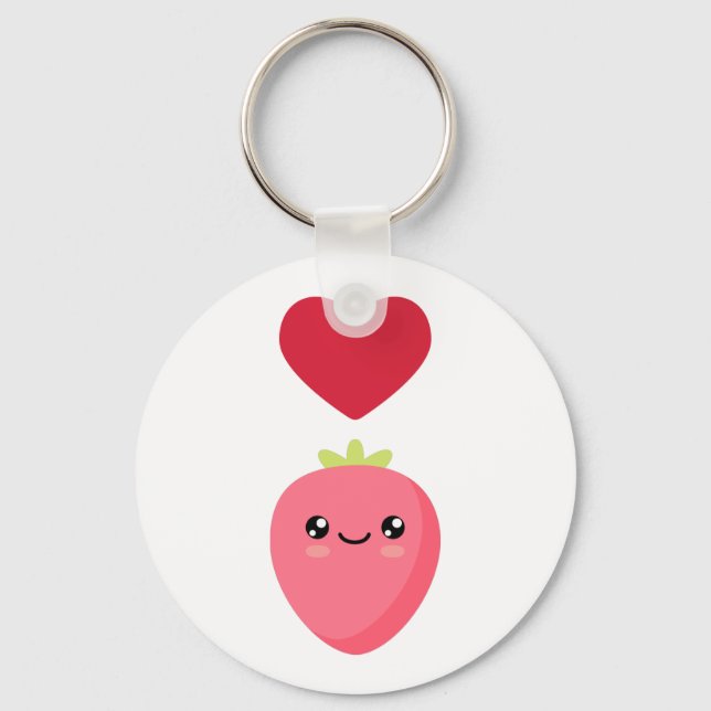 I love Strawberries Keychain (Front)