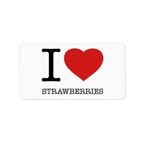 I LOVE STRAWBERRIES LABEL