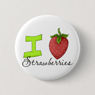I Love Strawberries Pinback Button