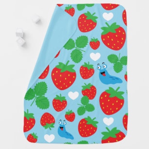 I Love Strawberries Seamless Pattern Baby Blanket