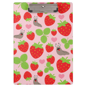 I Love Strawberries Seamless Pattern Clipboard