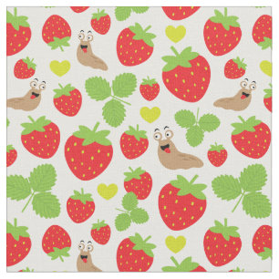 I Love Strawberries Seamless Pattern Fabric