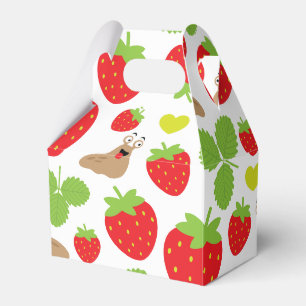 I Love Strawberries Seamless Pattern Favor Boxes