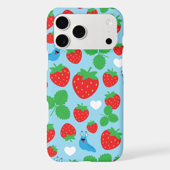 I Love Strawberries Seamless Pattern Iphone Case (Back)