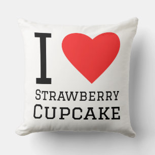 I love strawberry cupcake throw pillow