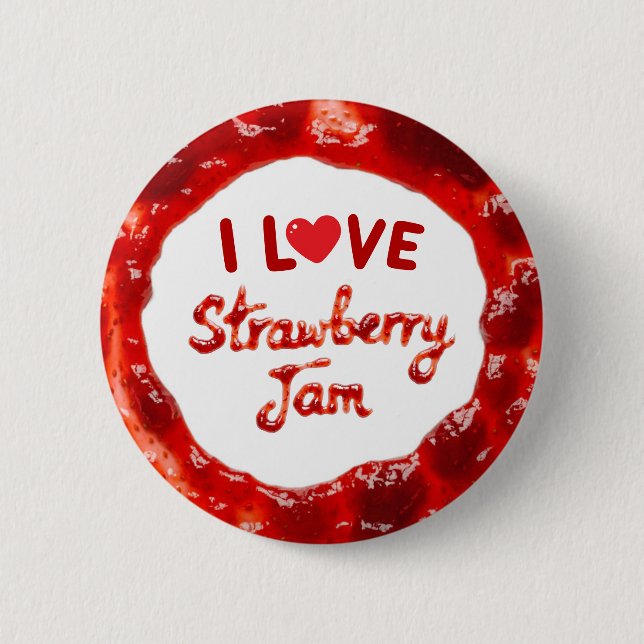 I love strawberry jam button (Front)