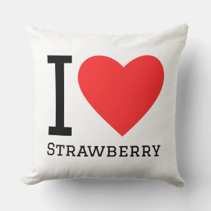 I love strawberry  throw pillow