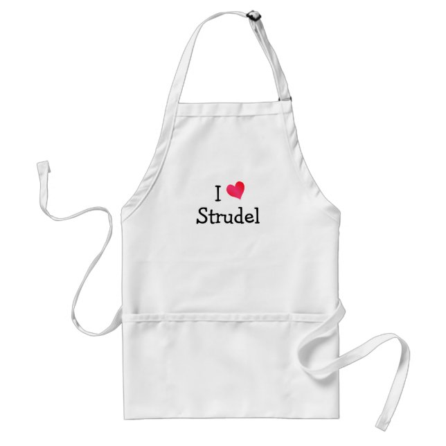 I Love Strudel Adult Apron (Front)