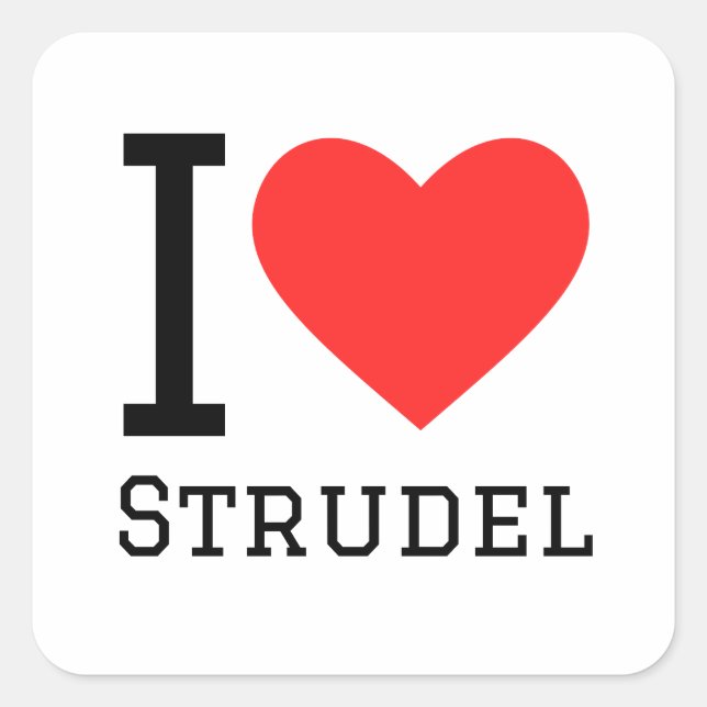 I love strudel square sticker (Front)