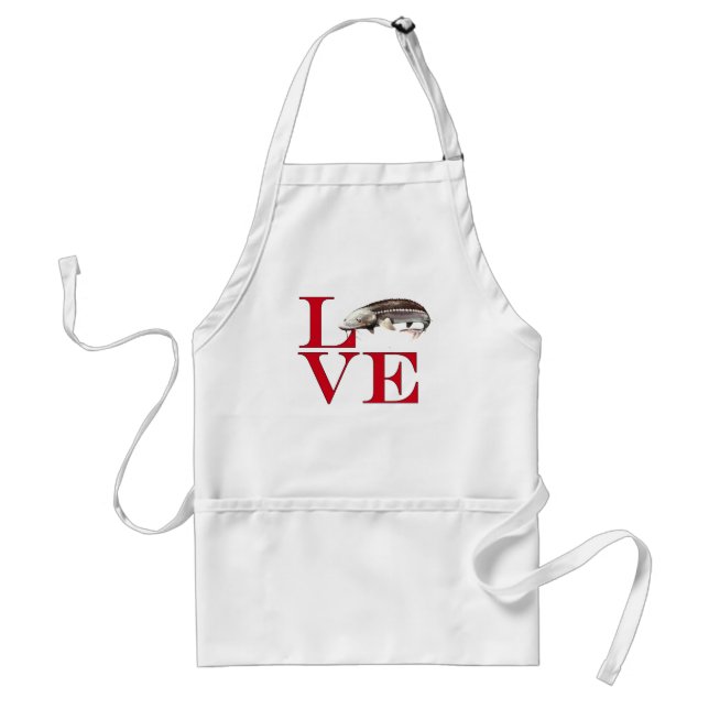 I Love Sturgeon Adult Apron (Front)