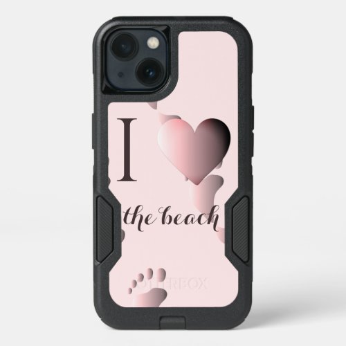 I Love Stylish 3D Heart and Footprints iPhone 13 Case