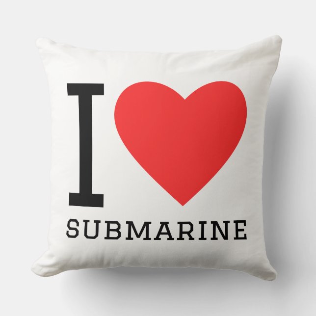 I love submarine throw pillow (Front)