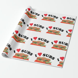 I Love Subs Wrapping Paper