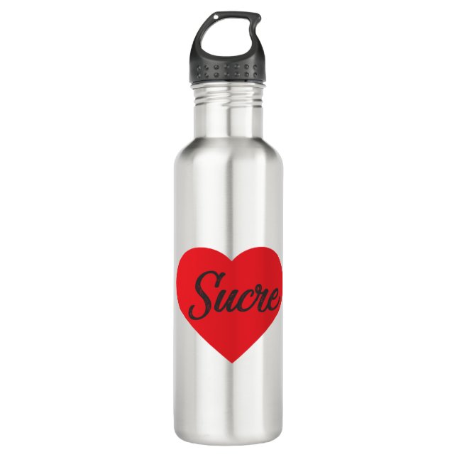 I Love Sucre - Bolivia Stainless Steel Water Bottle (Front)