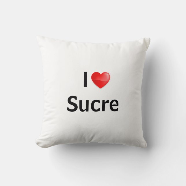 I love Sucre Throw Pillow (Front)