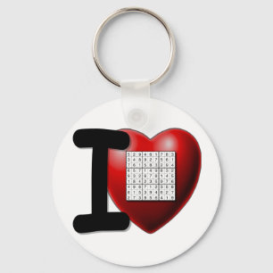 I Love Sudoku Keychain