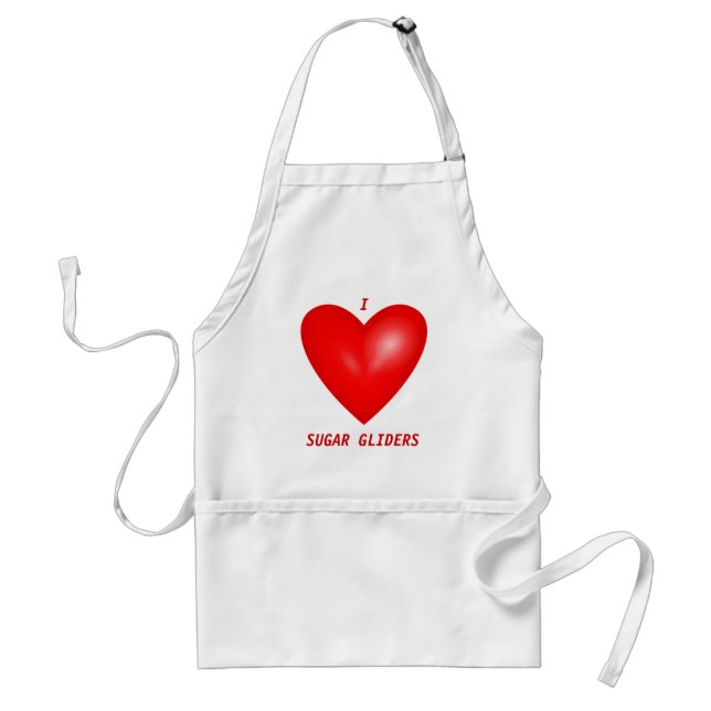 I Love Sugar Gliders Adult Apron (Front)