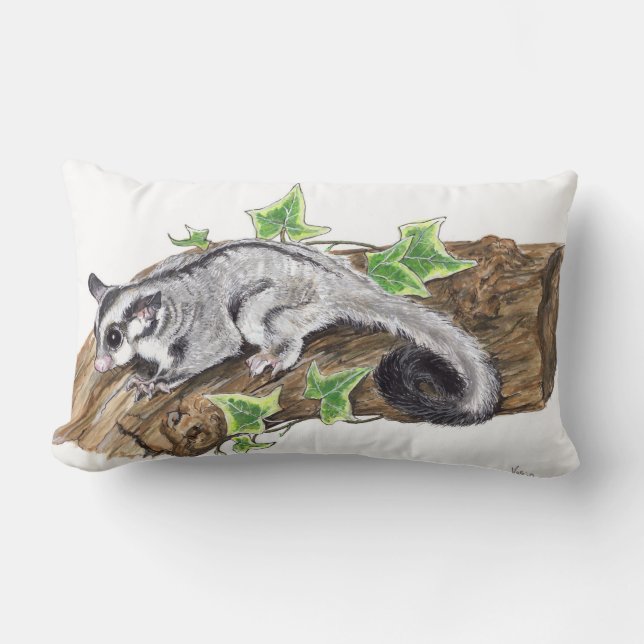 I Love Sugar Gliders Lumbar Pillow (Front)