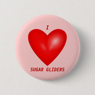 I Love Sugar Gliders Pinback Button