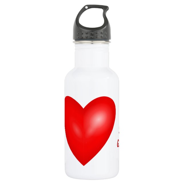 I Love Sugar Gliders Stainless Steel Water Bottle (Front)