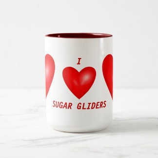 I Love Sugar Gliders Two-Tone Coffee Mug