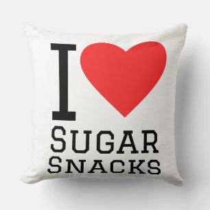 I love sugar snacks throw pillow
