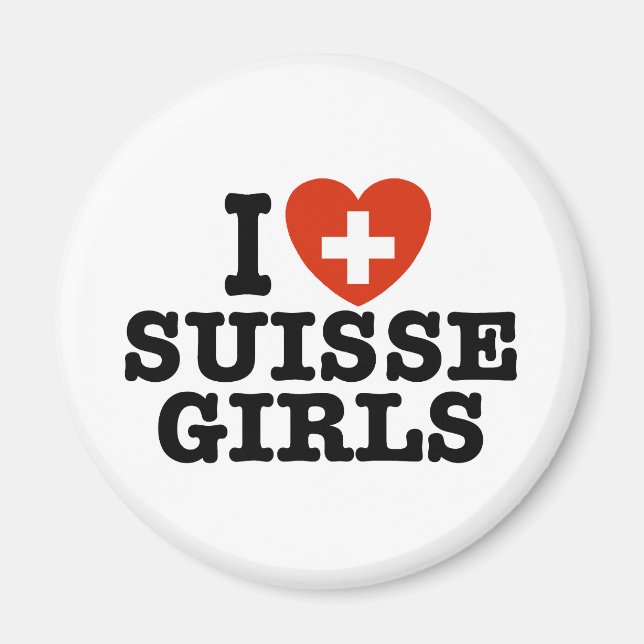 I Love Suisse Girls Magnet (Front)