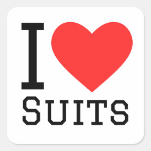 I love suits square sticker