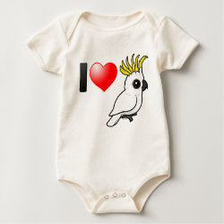 I Love Sulphur-crested Cockatoos (crest up) Infant Organic Creeper