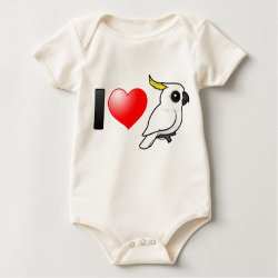 I Love Sulphur-crested Cockatoos (crest down) Infant Organic Creeper