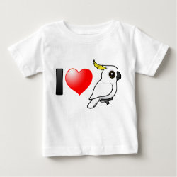 I Love Sulphur-crested Cockatoos (crest down) Baby Fine Jersey T-Shirt