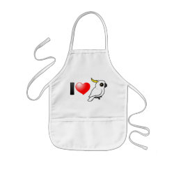 I Love Sulphur-crested Cockatoos (crest down) Kid's Apron