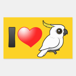 I Love Sulphur-crested Cockatoos (crest down) Rectangle Sticker