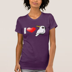 I Love Sulphur-crested Cockatoos (crest down) Women's American Apparel Fine Jersey Short Sleeve T-Shirt
