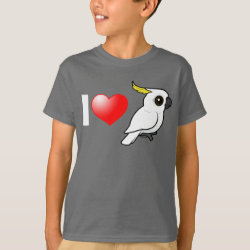 I Love Sulphur-crested Cockatoos (crest down) Kids' Hanes TAGLESS® T-Shirt