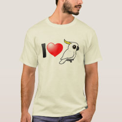 I Love Sulphur-crested Cockatoos (crest down) Men's Basic T-Shirt