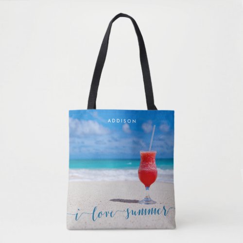 I Love Summer Beach Bags Add Your Photo