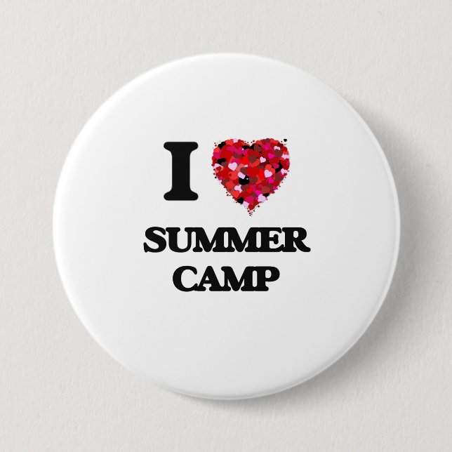 I love Summer Camp Pinback Button (Front)