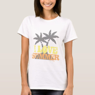 I LOVE SUMMER colorful summer vibes palm womens  T-Shirt
