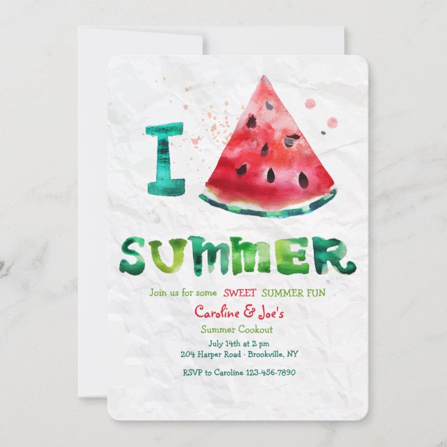 I Love Summer Invitation (Front)