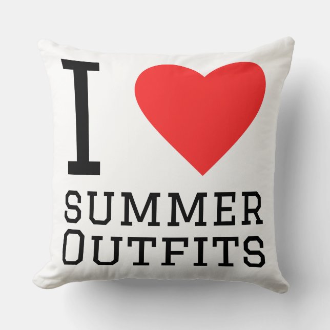 I love summer outfits throw pillow (Front)