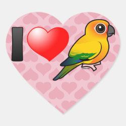 I Love Sun Conures Heart Sticker