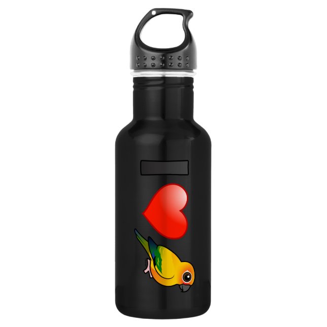 I Love Sun Conures Water Bottle (Front)