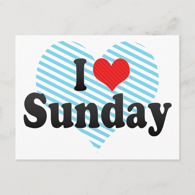 I Love Sunday Postcard (Front)