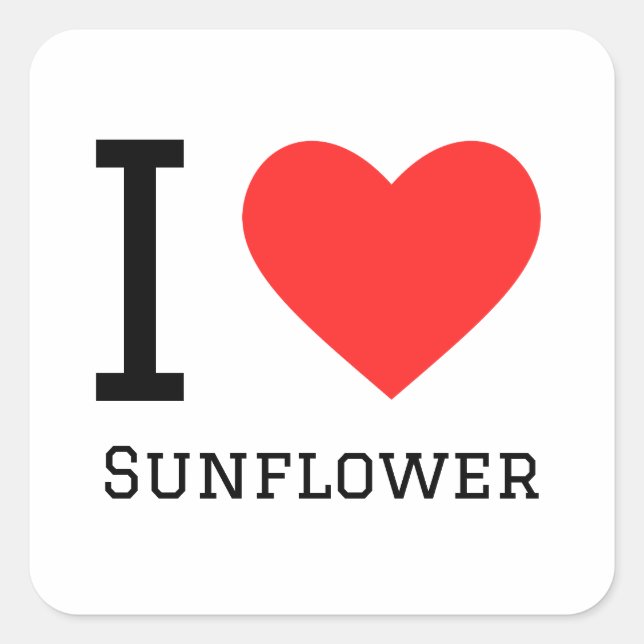 I love sunflower square sticker (Front)