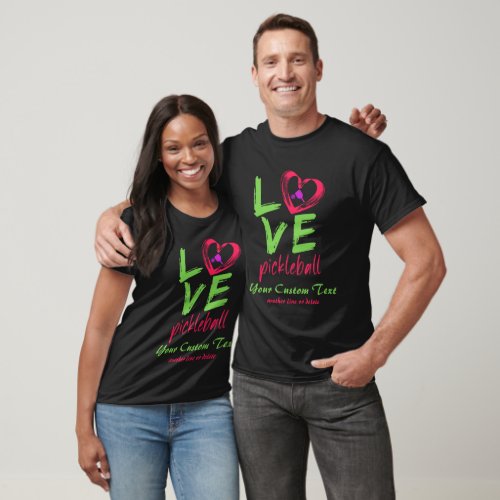 I Love surf and serve pickleball Game T_Shirt