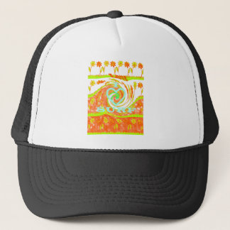 I Love Surf: Beautiful Floral with Cool Text Art Trucker Hat