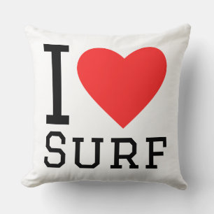 I love surf throw pillow