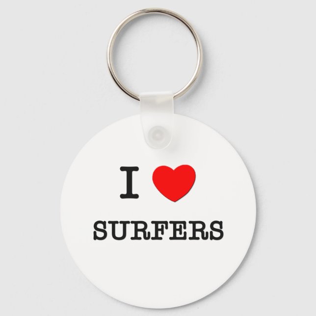I Love Surfers Keychain (Front)