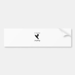 I Love Surfing Bumper Sticker